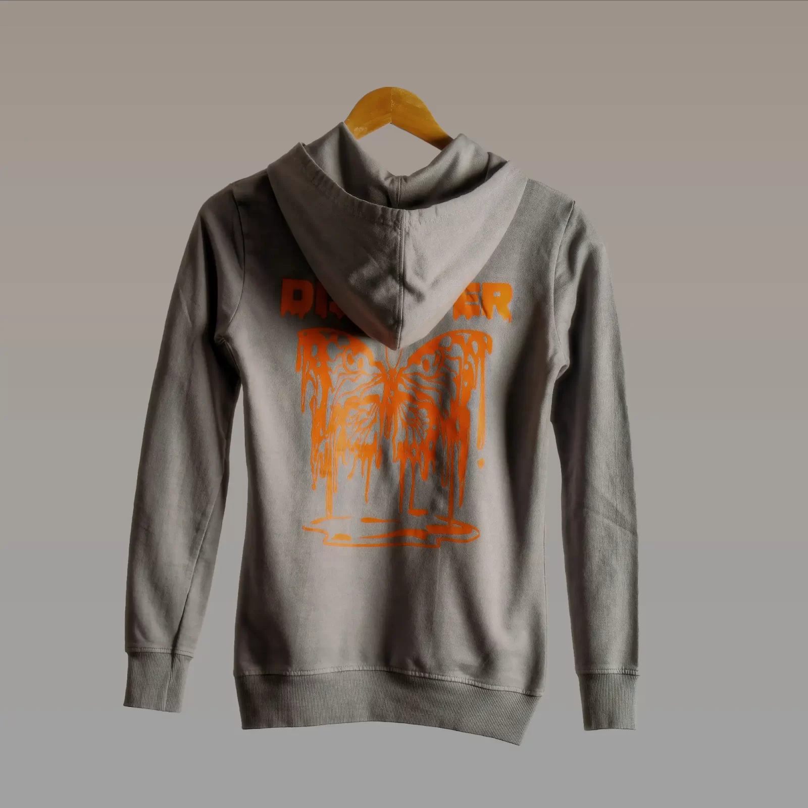 Misty Grey Hoodie for women back printed design, Best Hoodies For men and Women in Bangalore