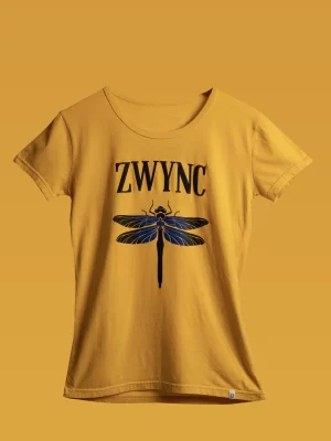 zwync Women’s Spectra Yellow Dragonfly T-shirt front design