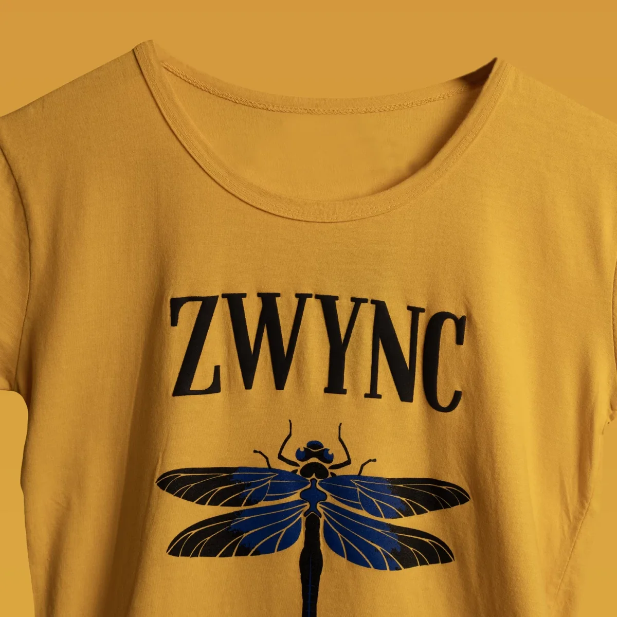 zwync Women’s Spectra Yellow Dragonfly T-shirt front design print