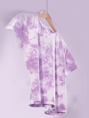 Zwync Women Lavender & white Tie-Dye Co-ords top design, best co ord sets women in Bangalore